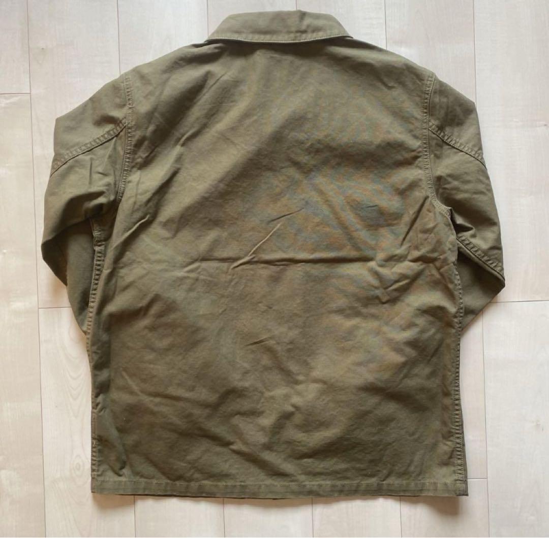 美品 RRL オリーブ色 ボタン付きシャツジャケット