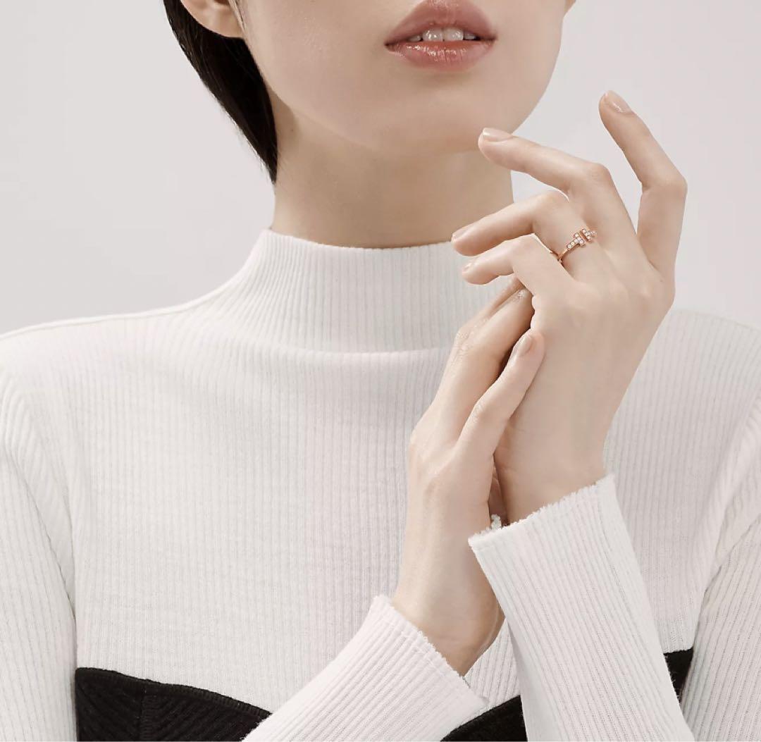 定価44万 Tiffany & Co Tワイヤー指輪ピンクゴールド 箱