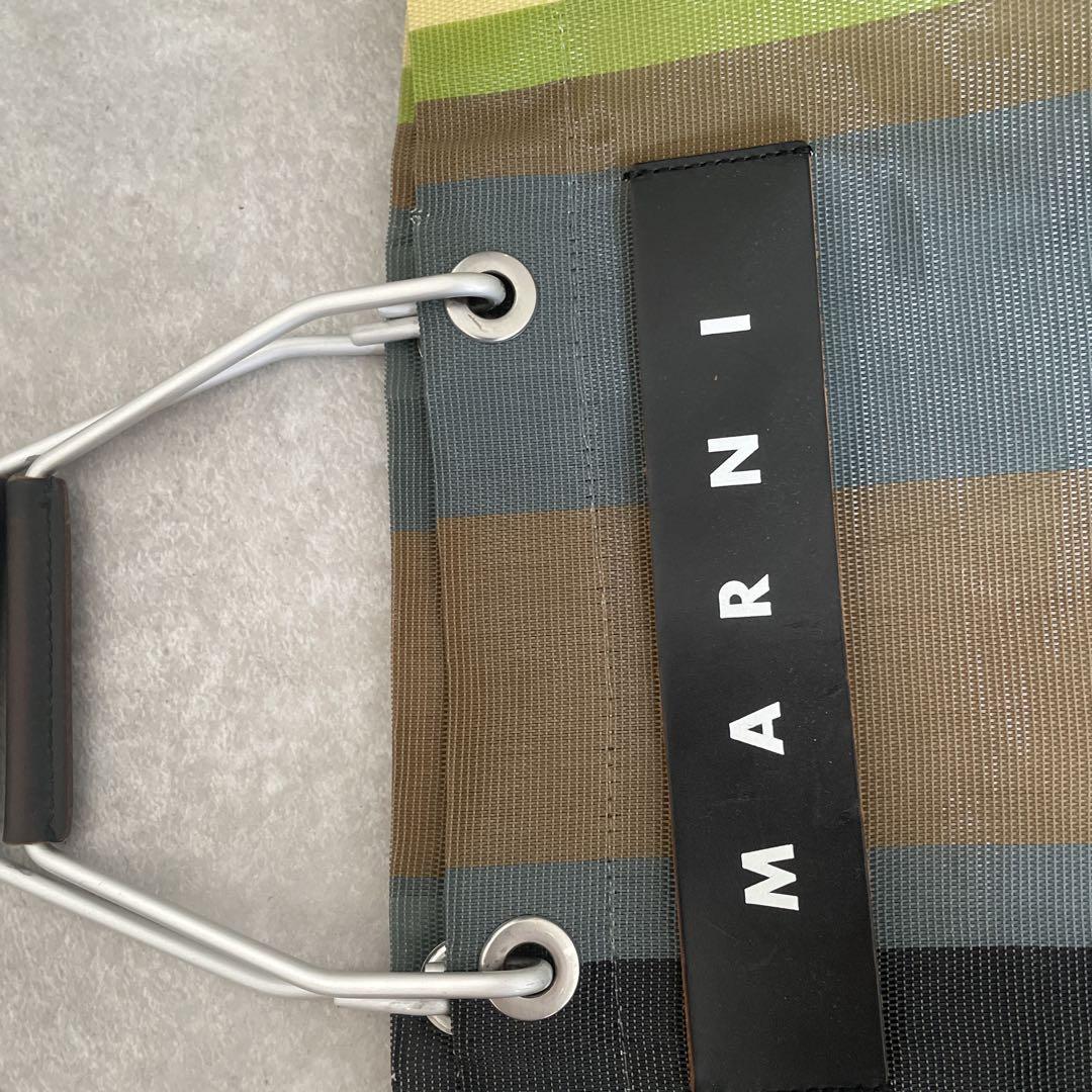 MARNIカフェ　　 ストライプデザイン バッグ
