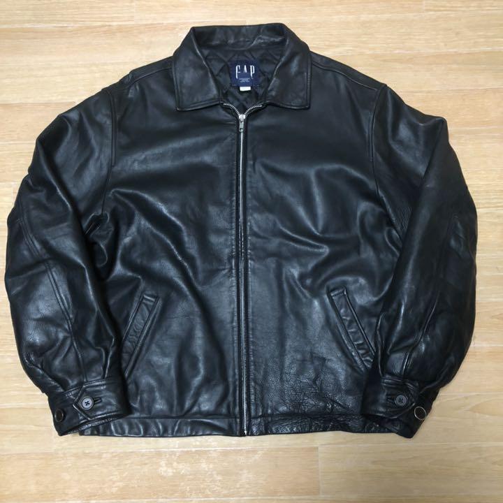 最上の品質な old 90s 良品 GAP M レザージャケット カウレザー トップゲーム オールドギャップ GAP OLD レザージャケット 本革良品 ライダース 90s レザージャケット
