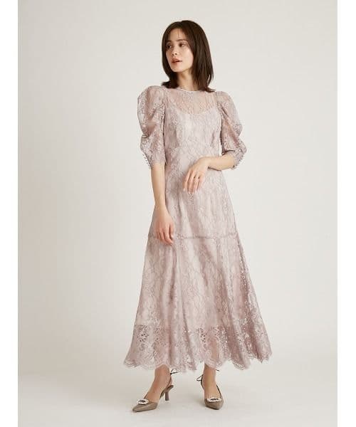 逆輸入 【タグ付】SNIDEL♡ヘムボリューム レース ワンピース ロング