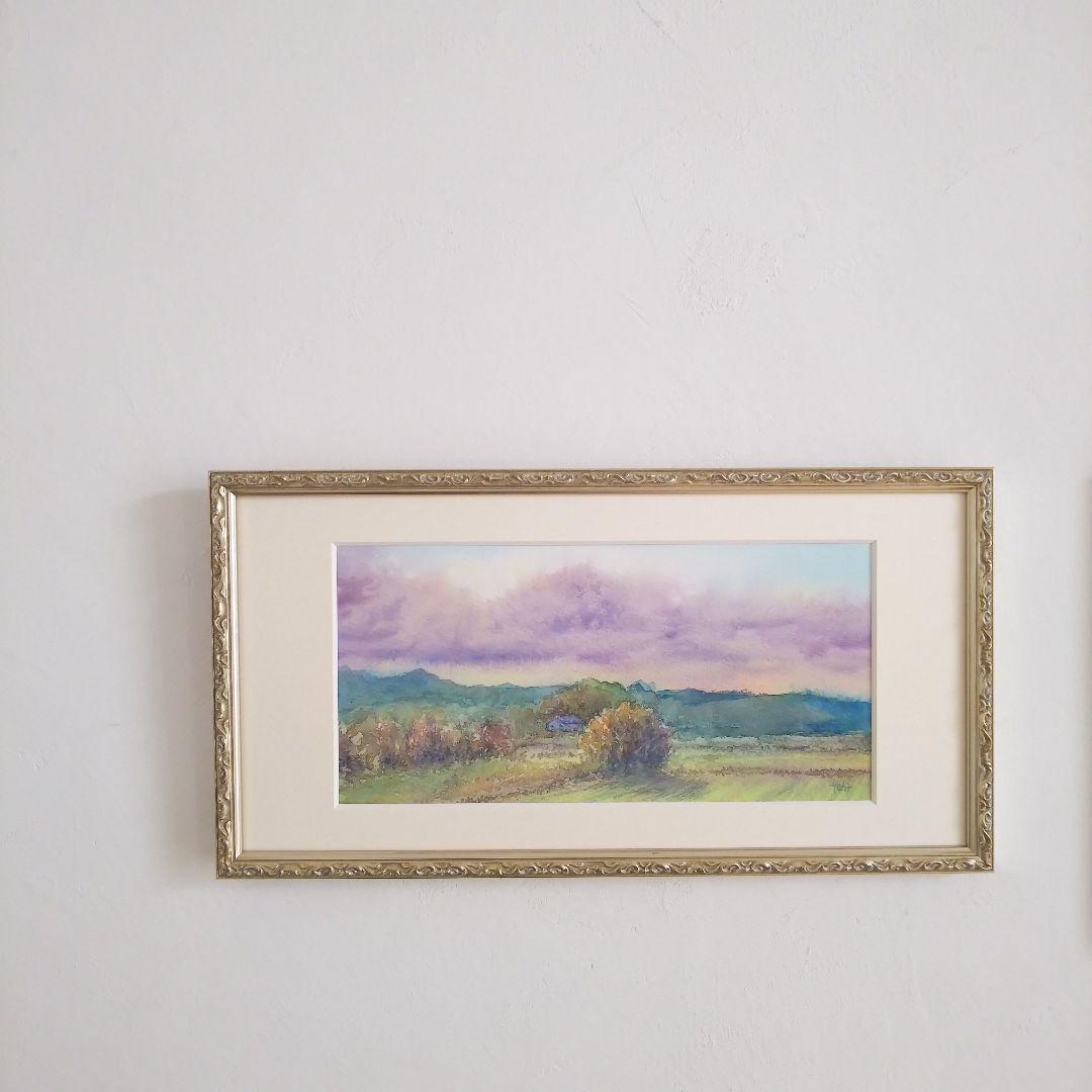 宅配便配送 癒しの水彩画1106 田園 - メルカリ 絵画