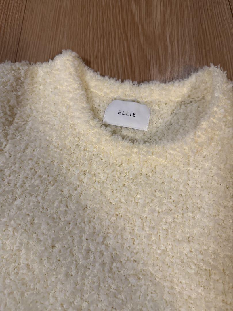未使用》完売品！ellie ハーフスリーブカラーニット ホワイト