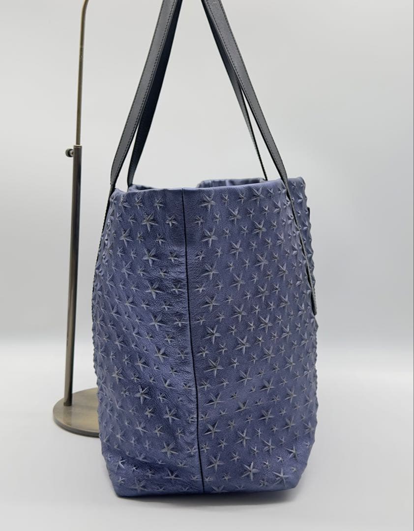 ジミーチュウ ピムリコ トートバッグ メタリック 青 ブルー