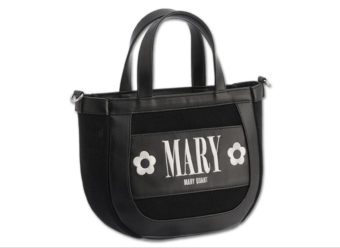 【MARY QUANT】メッシュMARYロゴ刺繍 2WAYミニトート マリークワント MARY QUANT メッシュMARYロゴ刺繍 2WAY