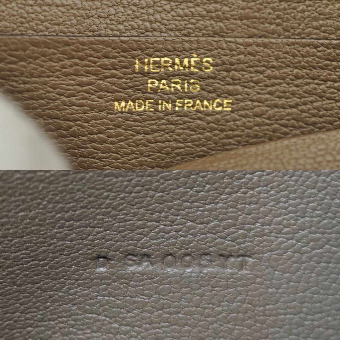 HERMES ベアン コンパクト オーストリッチ D刻印 バイカラー 財布