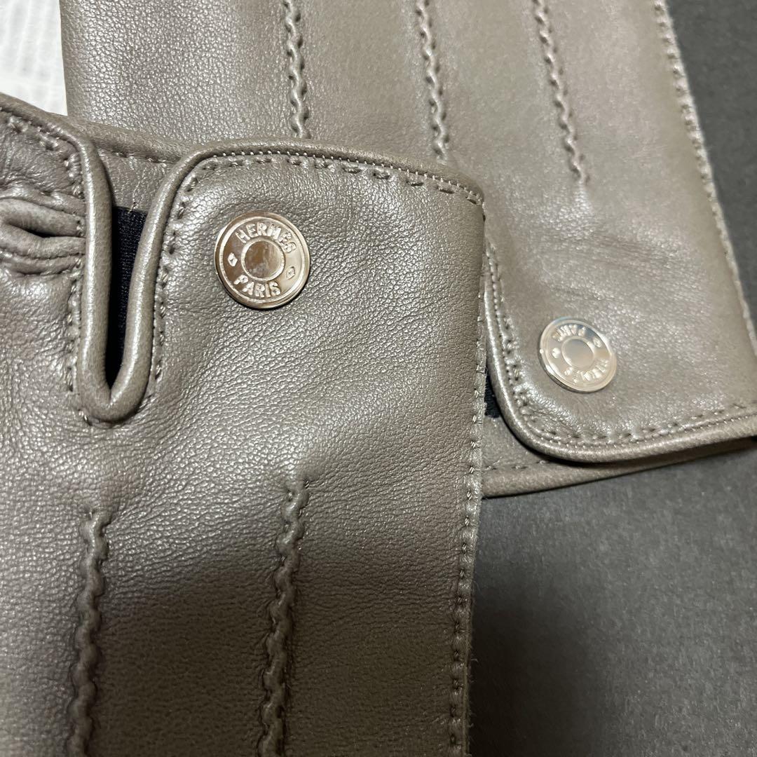 HERMES レザー手袋 楽天市場】HERMES エルメス Hロゴ グローブ 手袋 ラムスキン