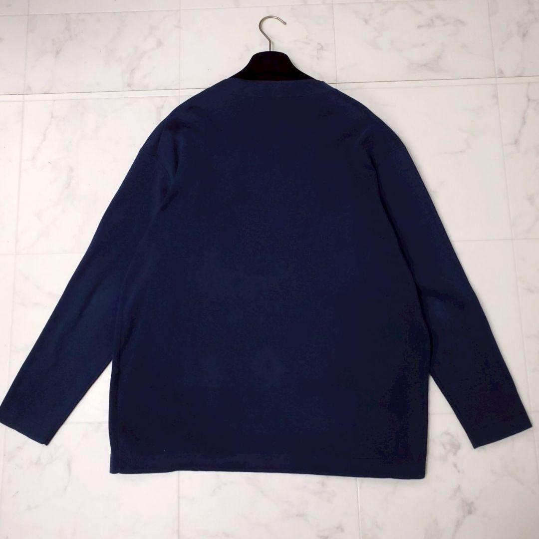 美品✨キャバン コットンポリエステル Vネックカーディガン ネイビー M