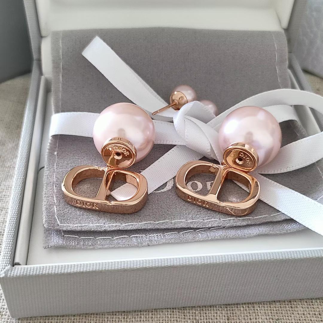 【綺麗】ディオール ★ DIOR ピンク パール ローズゴールド ピアス