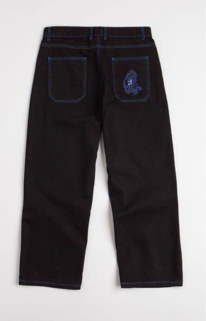 パンツ YARDSALE BLACK BAGGY DENIM JEANS