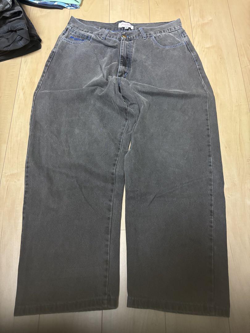 パンツ YARDSALE BLACK BAGGY DENIM JEANS