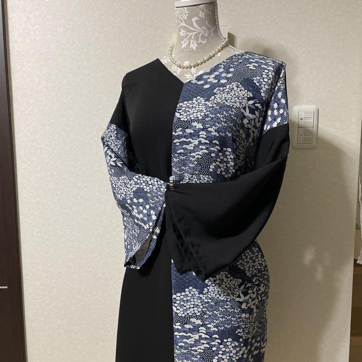 2021秋冬新作】 和洋服 シルク☆着物リメイク チュニック 浜ちりめん 