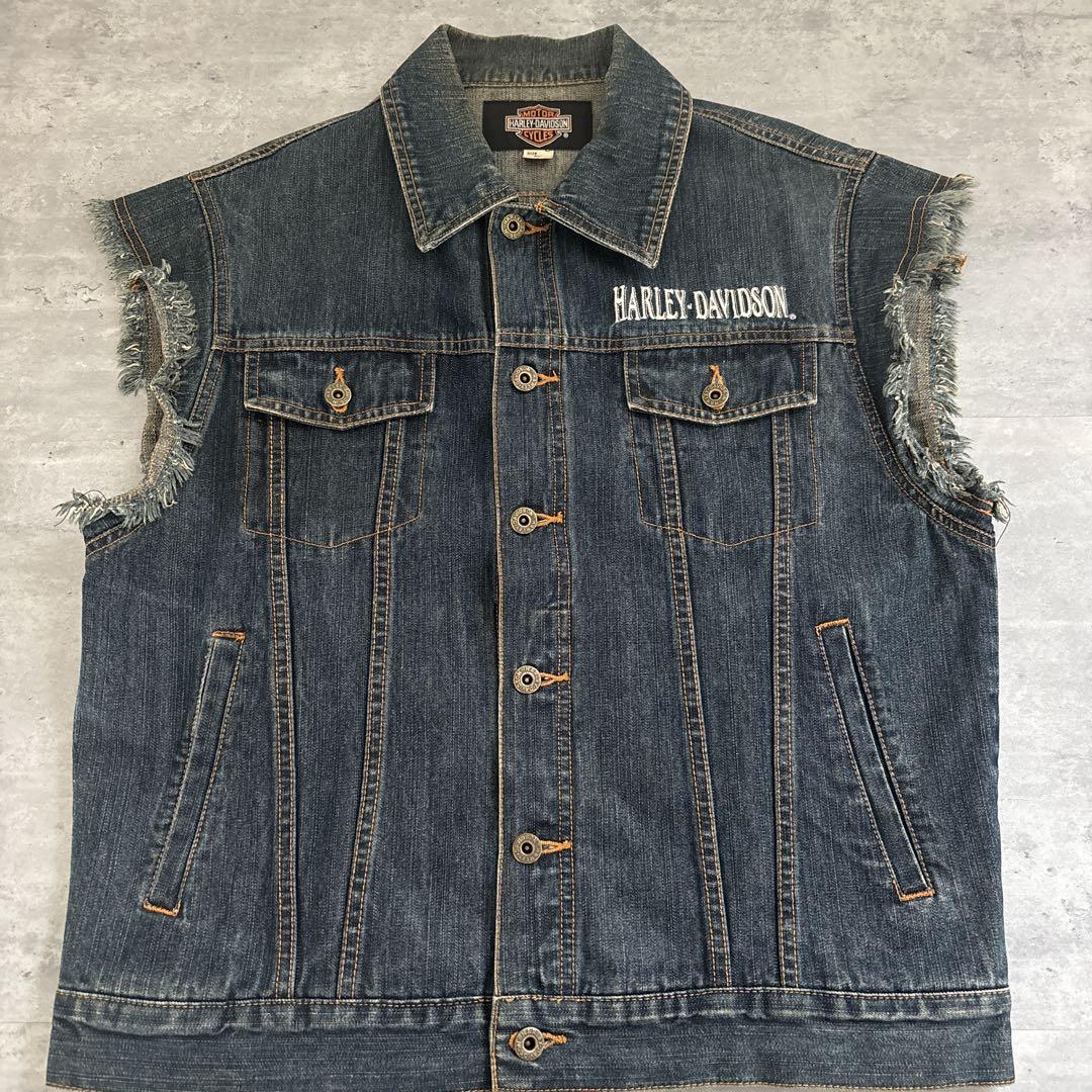 HARLEY-DAVIDSON デニム　ベスト　Lサイズ