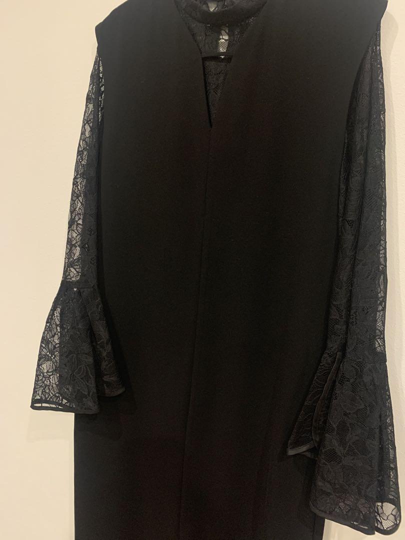 ANDRESD アンドレスド　bell sleeve slit dress 黒
