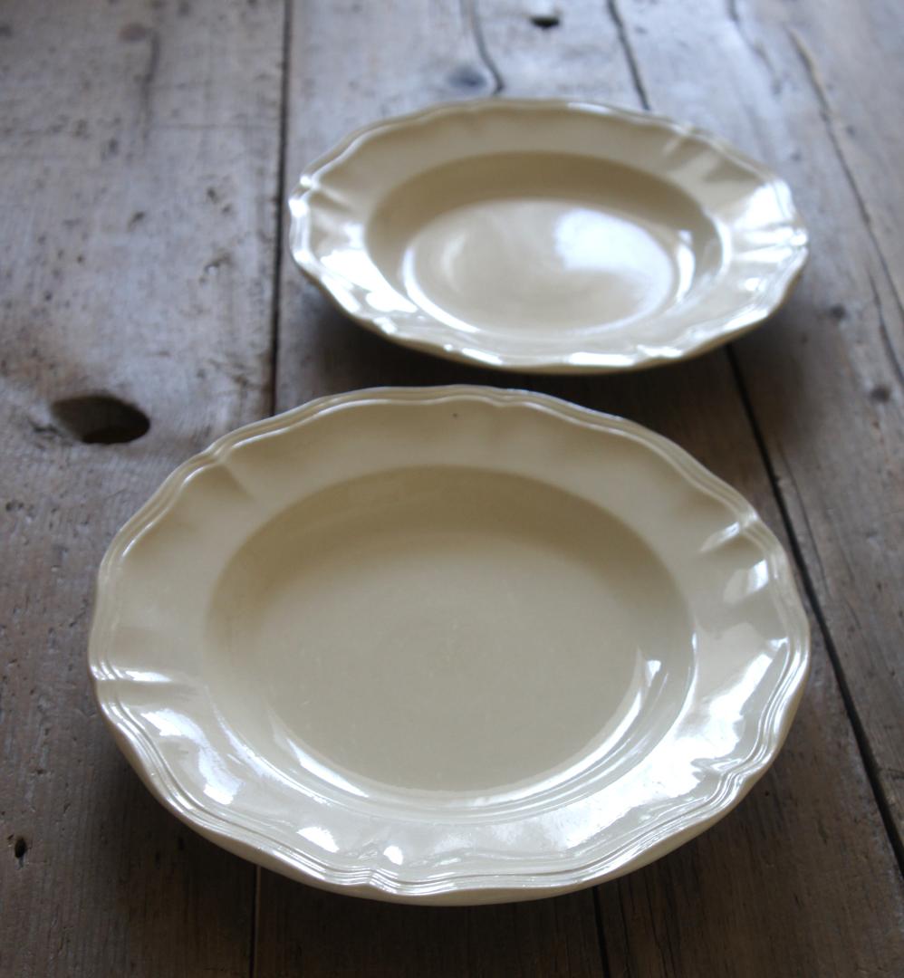 フランスアンティーク 花リム 2枚 sarreguemines サルグミンヌ