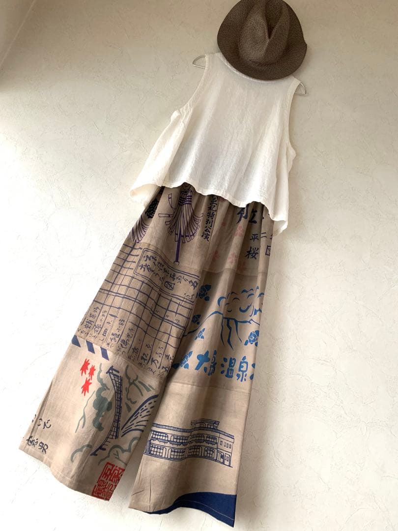 MIKA様ご専用‼️ありがとうございます手ぬぐい鉄媒染×柿渋染めワイドパンツ