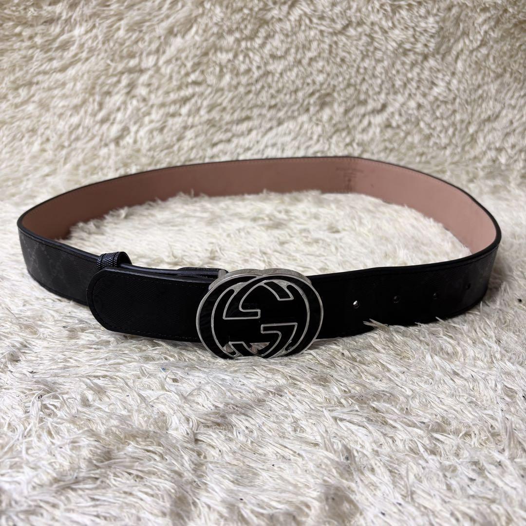 入手困難✨ グッチ GUCCI ベルト インプリメ インターロッキング ブラック