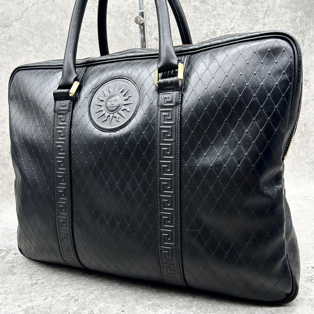 美品✨ヴェルサーチ ビジネスバッグ サンバースト ゴールド金具 黒