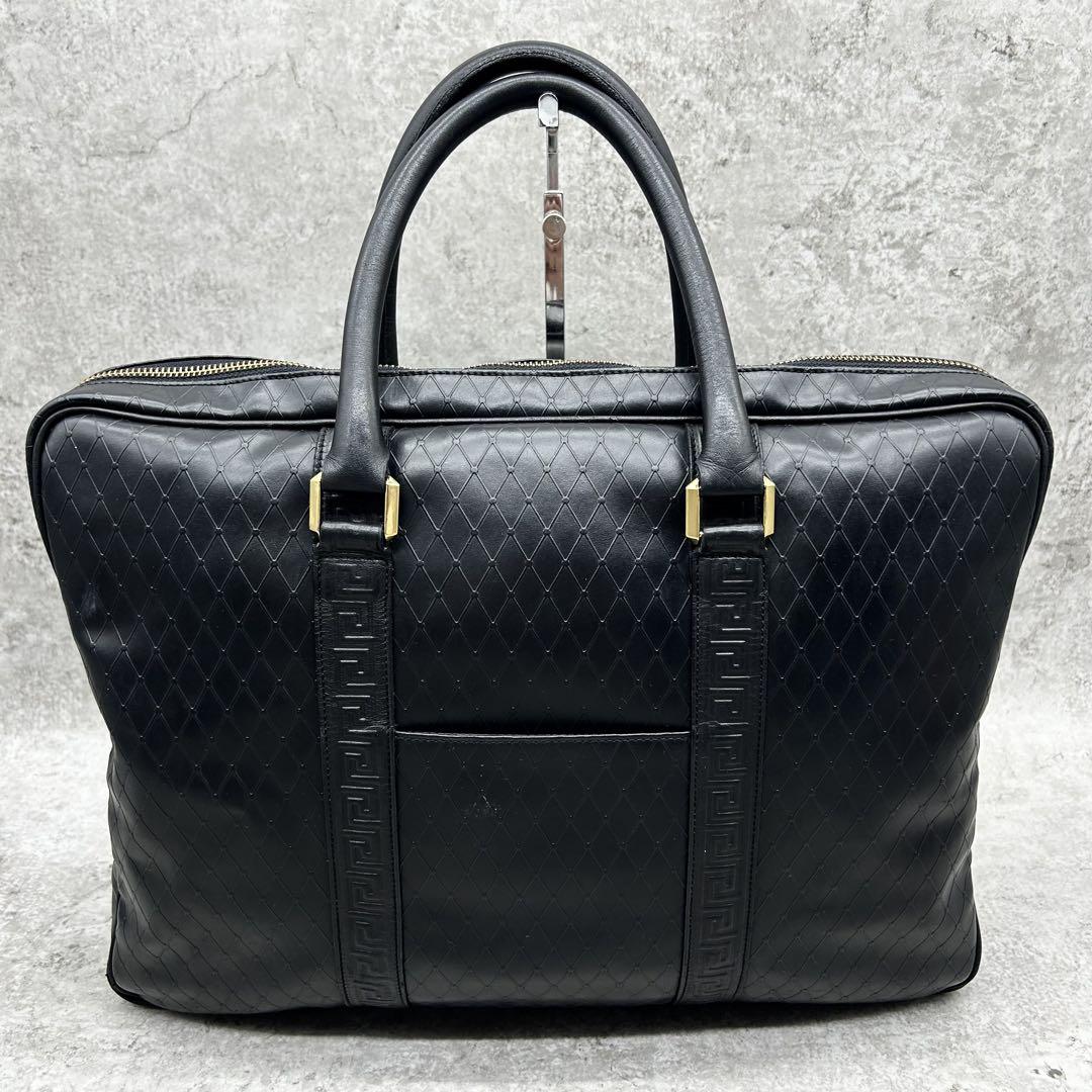 美品✨ヴェルサーチ ビジネスバッグ サンバースト ゴールド金具 黒