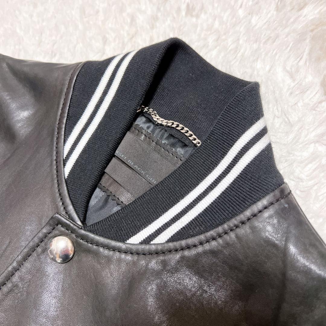 【お気に入り】 DIESEL BLACK GOLDラムレザーベスト羊革切り替え黒48 トップス