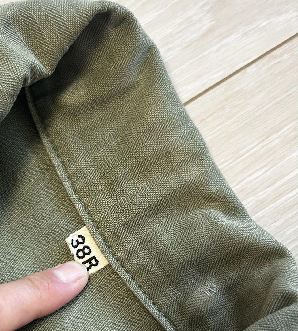 US ARMY 実物40's M-43 HBTジャケット38R ガスフラップ付