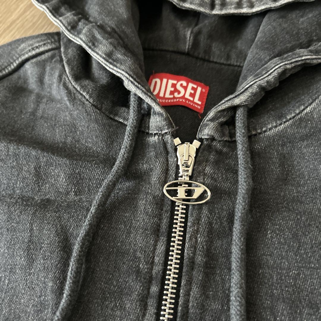 ディーゼル　DIESEL パーカー　ブラック　デニム　M