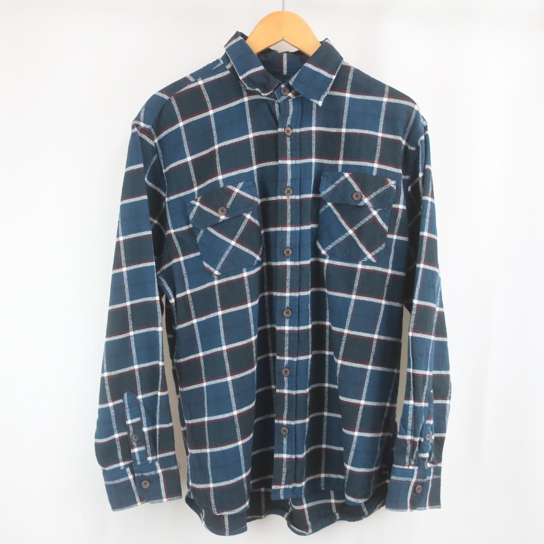 美品 Jachs チェック オーバーサイズ ネル シャツ L 古着 ブルー