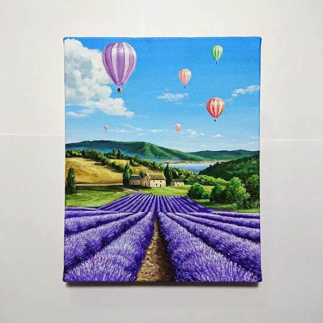 ラベンダーの季節】アクリル画 F3 風景画 絵画 - メルカリ
