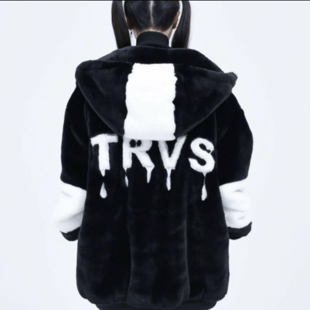 TRAVAS TOKYO【トラバストーキョー】バックロゴハイネックファーパーカー TRAVAS TOKYO バックロゴ ハイネックファーパーカー レディース