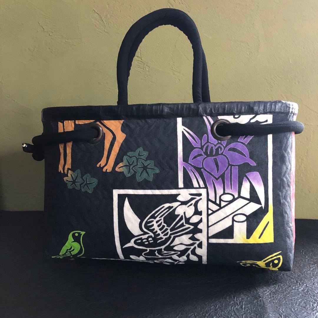 日本最大級 再お値下げ中❗️一閑張り 一閑張りバッグ 花札柄 隈取柄