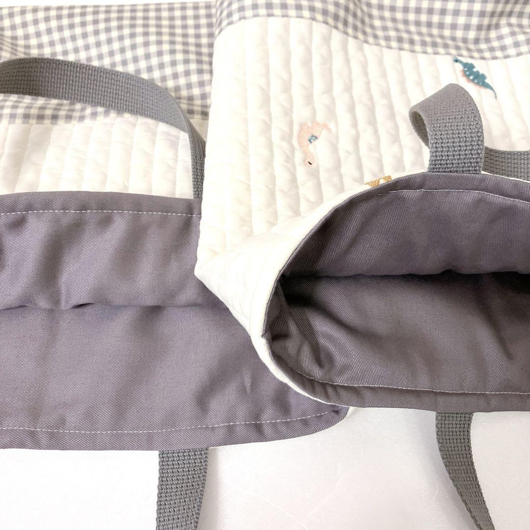 レッスンバッグ 上履き入れ　ヌビ　恐竜刺繍