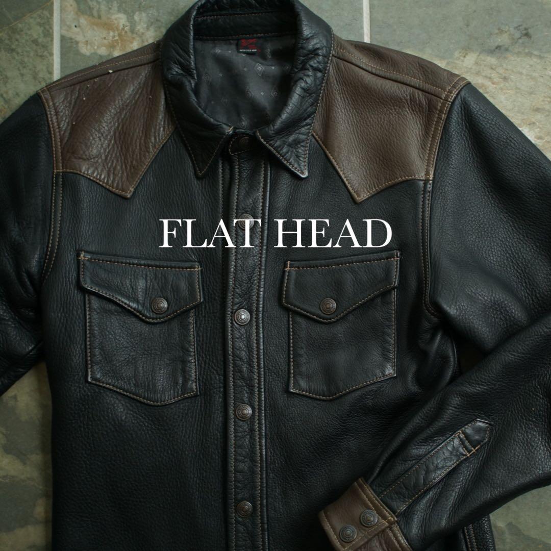 FLAT HEAD ディアスキン レザー 鹿革 ウエスタンジャケット 36