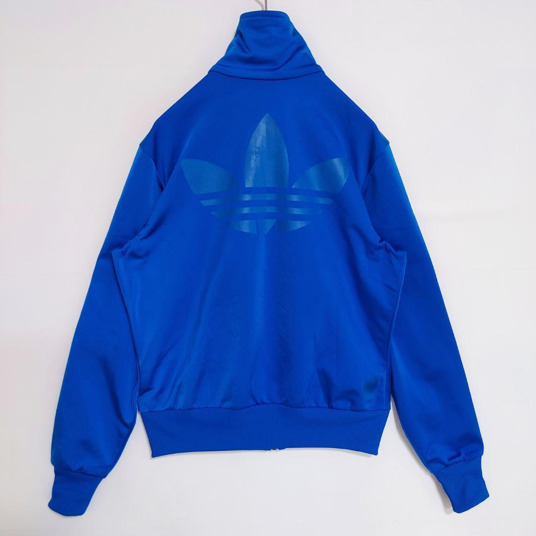 adidas アディダス トラックジャケット トレフォイル刺繍 M ブルー 赤