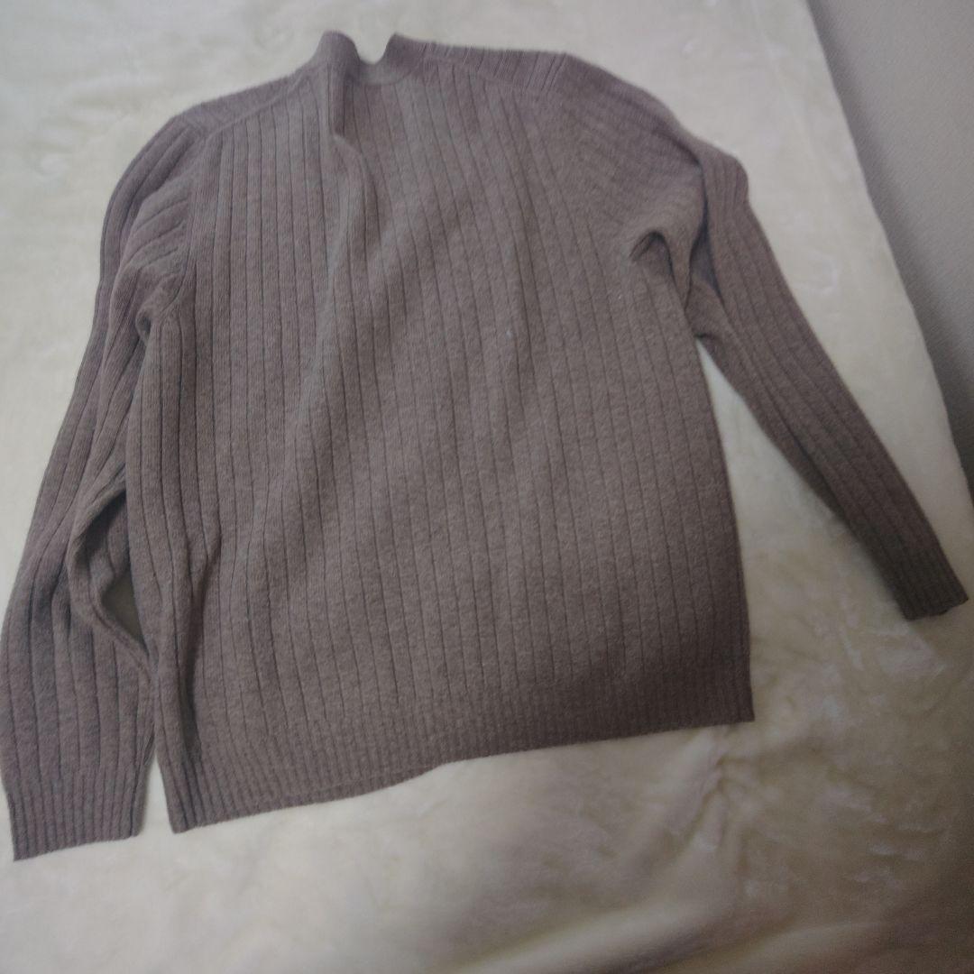 【346 BROOKS BROTHERS】茶　長袖　ウールカーディガン　サイズL