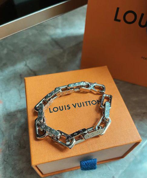 LV ブレスレット チェーンリンクス 太め チェーン シルバー