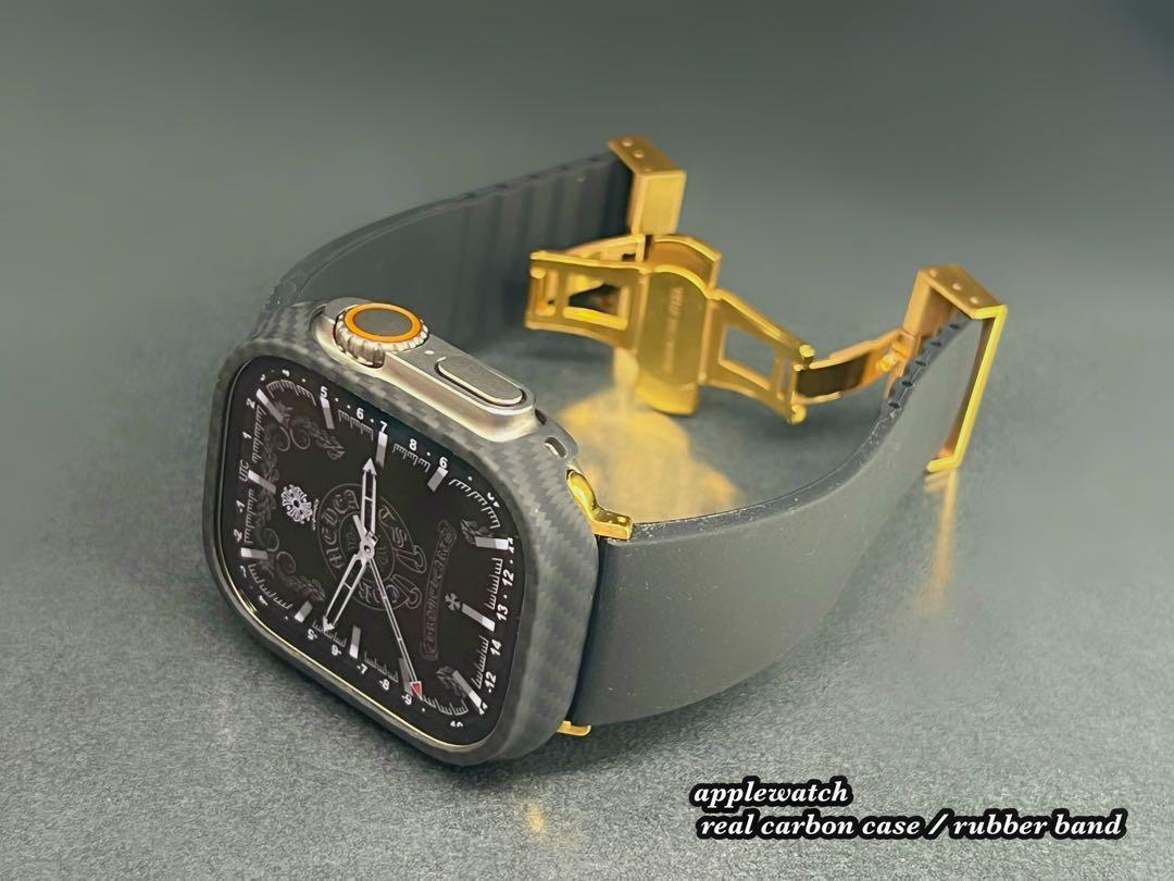 46mm 49mm カーボンケース　ラバーベルト