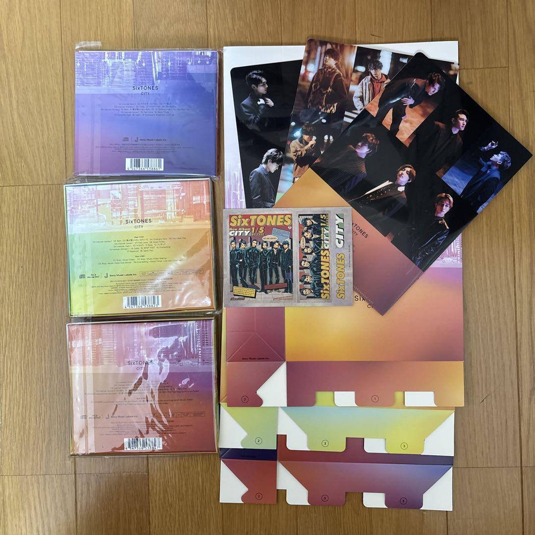 SixTONES CITY 3形態 初回盤 特典クリアファイルシール.ボックス