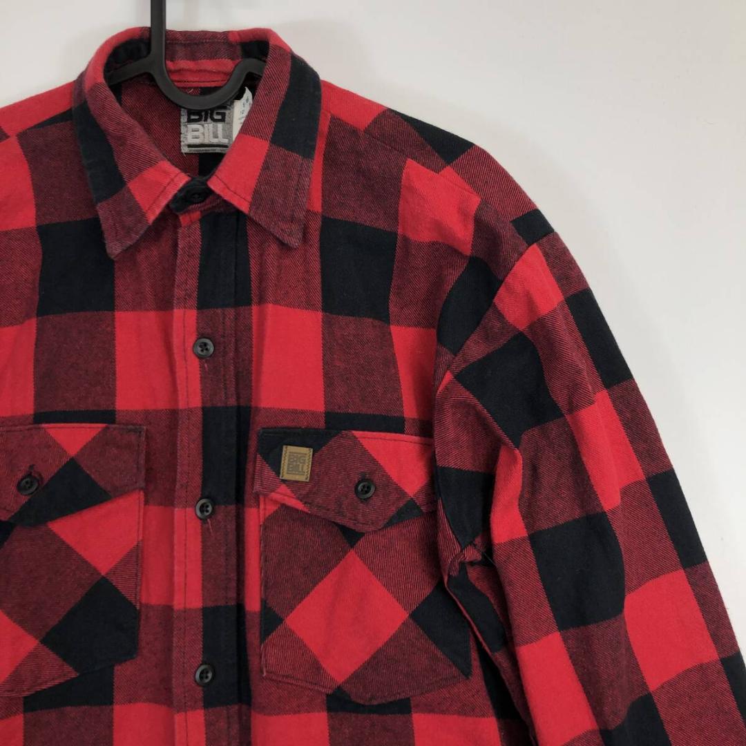 90s USA製 ビッグビル ブロックチェック ネルシャツ レッド 90s USA製 ビッグビル ブロックチェック ネルシャツ レッド