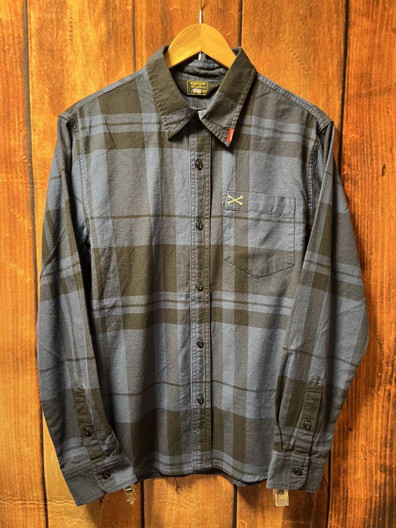 新品　VANSONバンソン　シンプル　 ブルー　チェックシャツ 10,780円