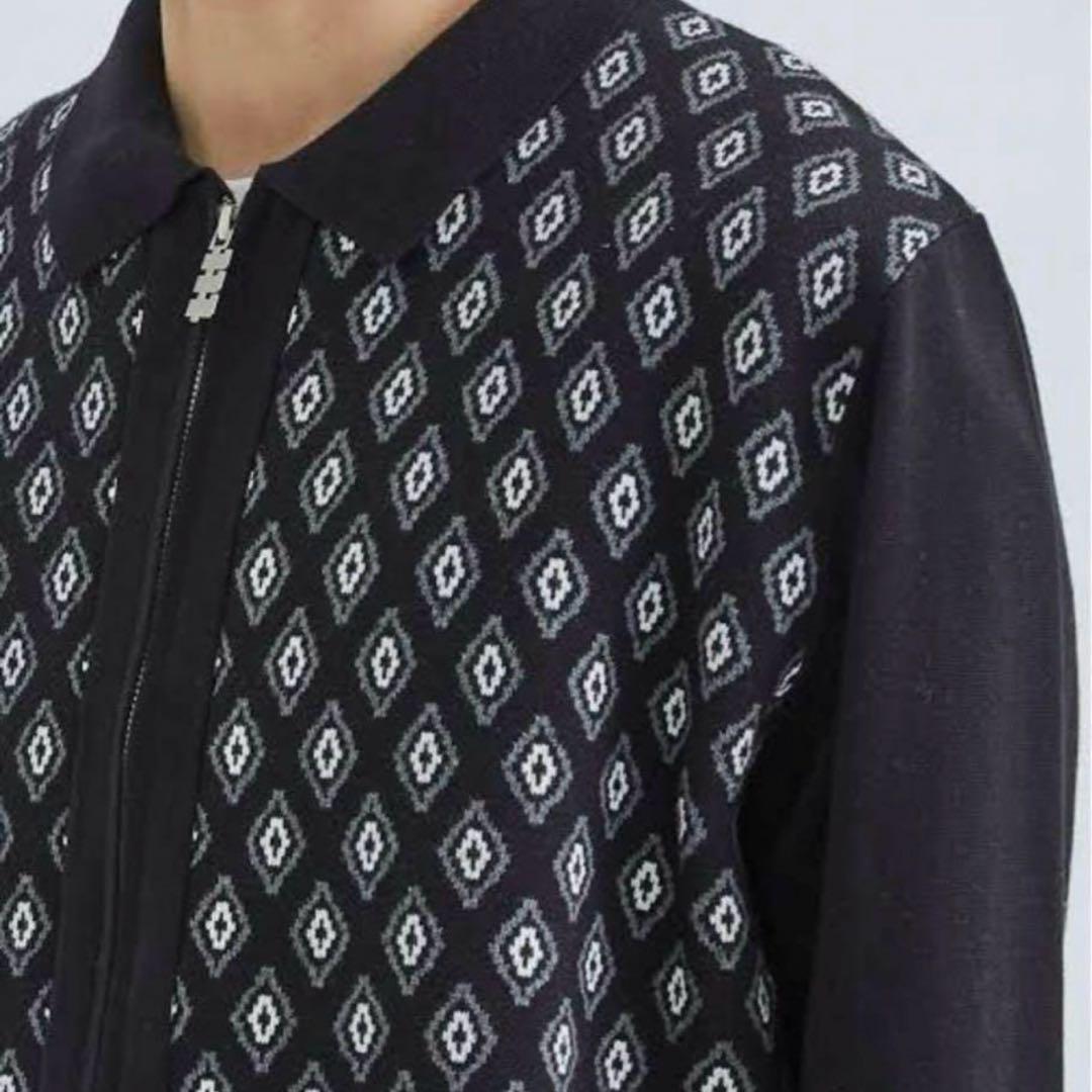 トップス tttmsw 23ss diamond knit polo zip knit
