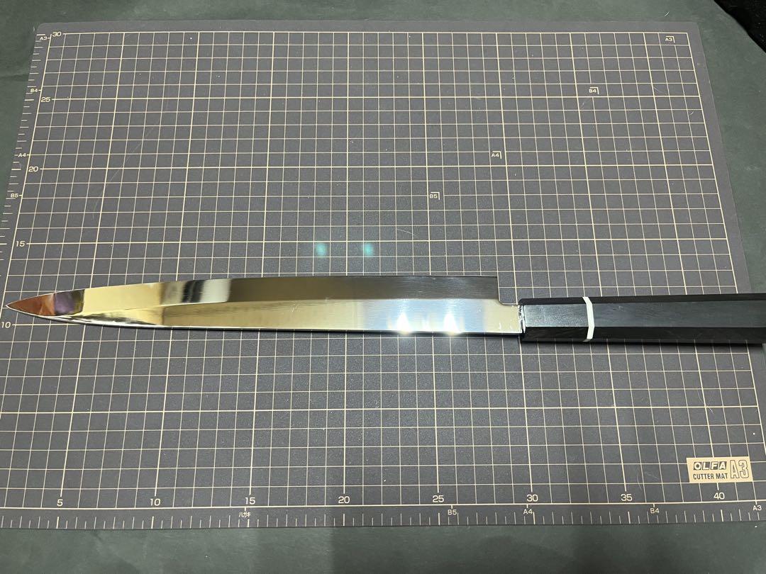 V10 V金10号 柳刃包丁 刺身包丁 鏡面 包丁 黒檀八角 尺 30cm 新品