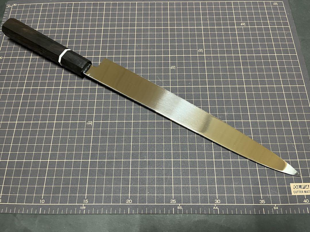 V10 V金10号 柳刃包丁 刺身包丁 鏡面 包丁 黒檀八角 尺 30cm 新品