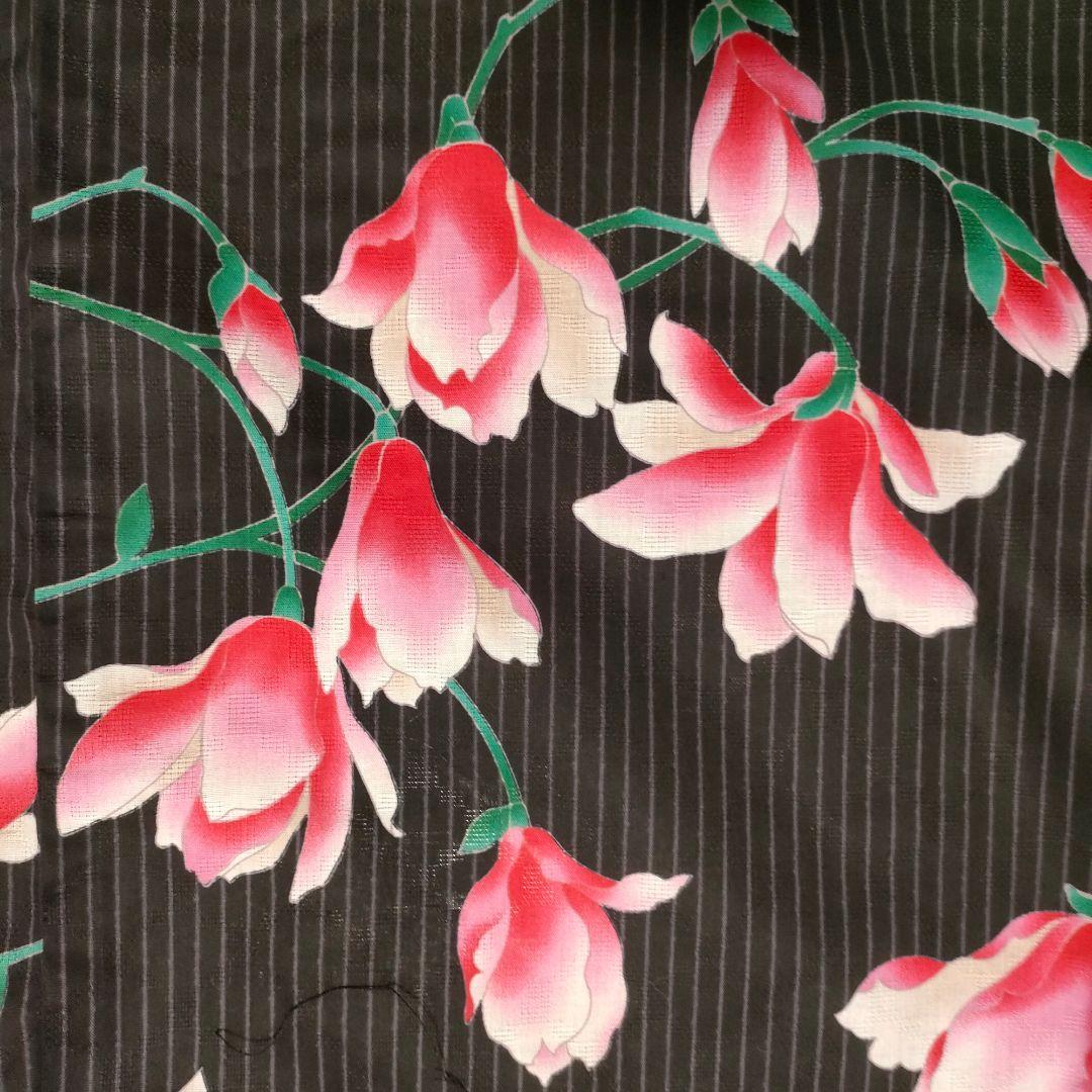 浴衣ゆかた木蓮もくれんマグノリアMagnolia赤red黒Blackフリーサイズ