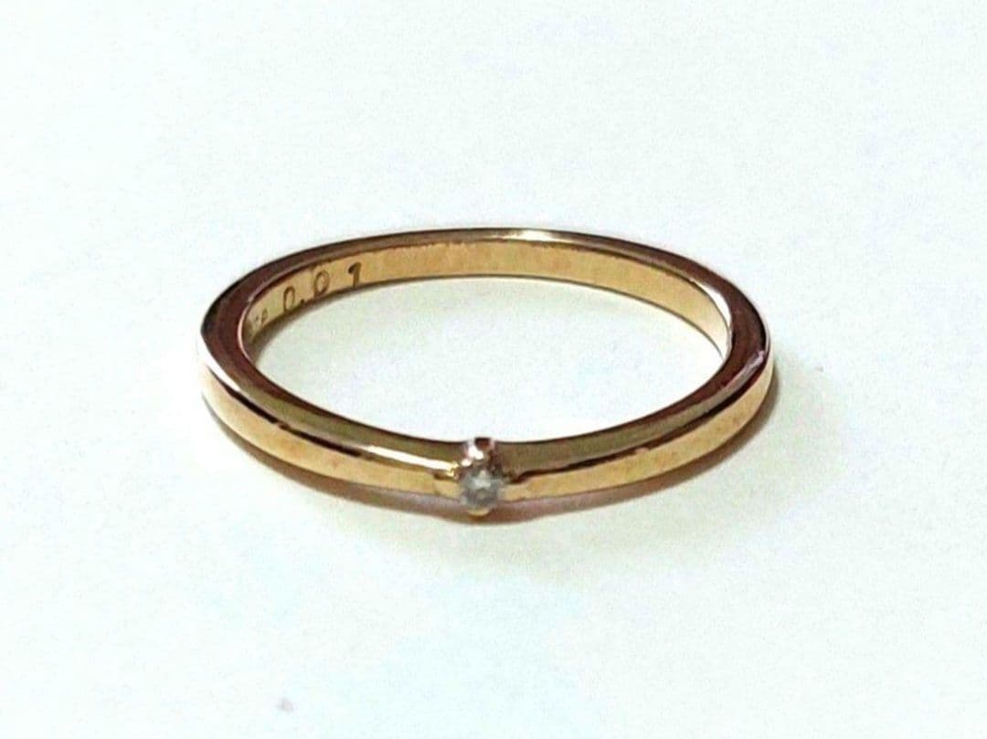 【ete】ダイヤ0.01　k10　リング　ヴィンテージ　8号　ete　エテ