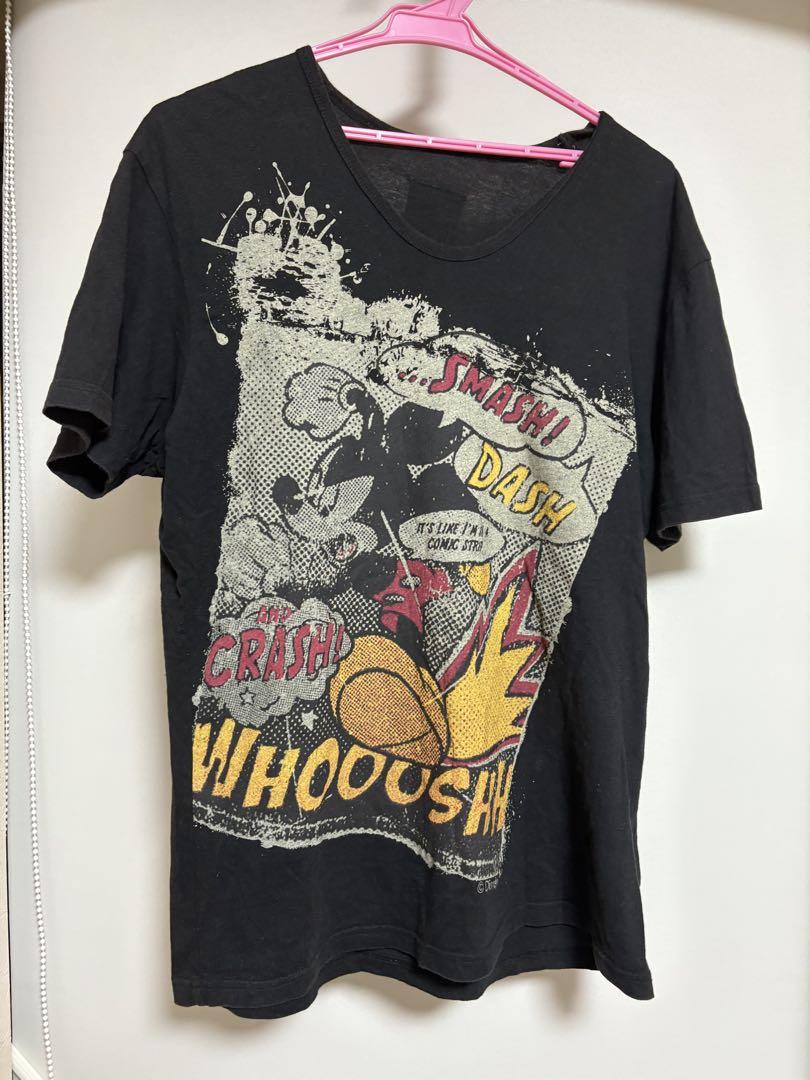 【By Roen/ ロエン】ディズニー ミッキー コラボ Vネック Tシャツ