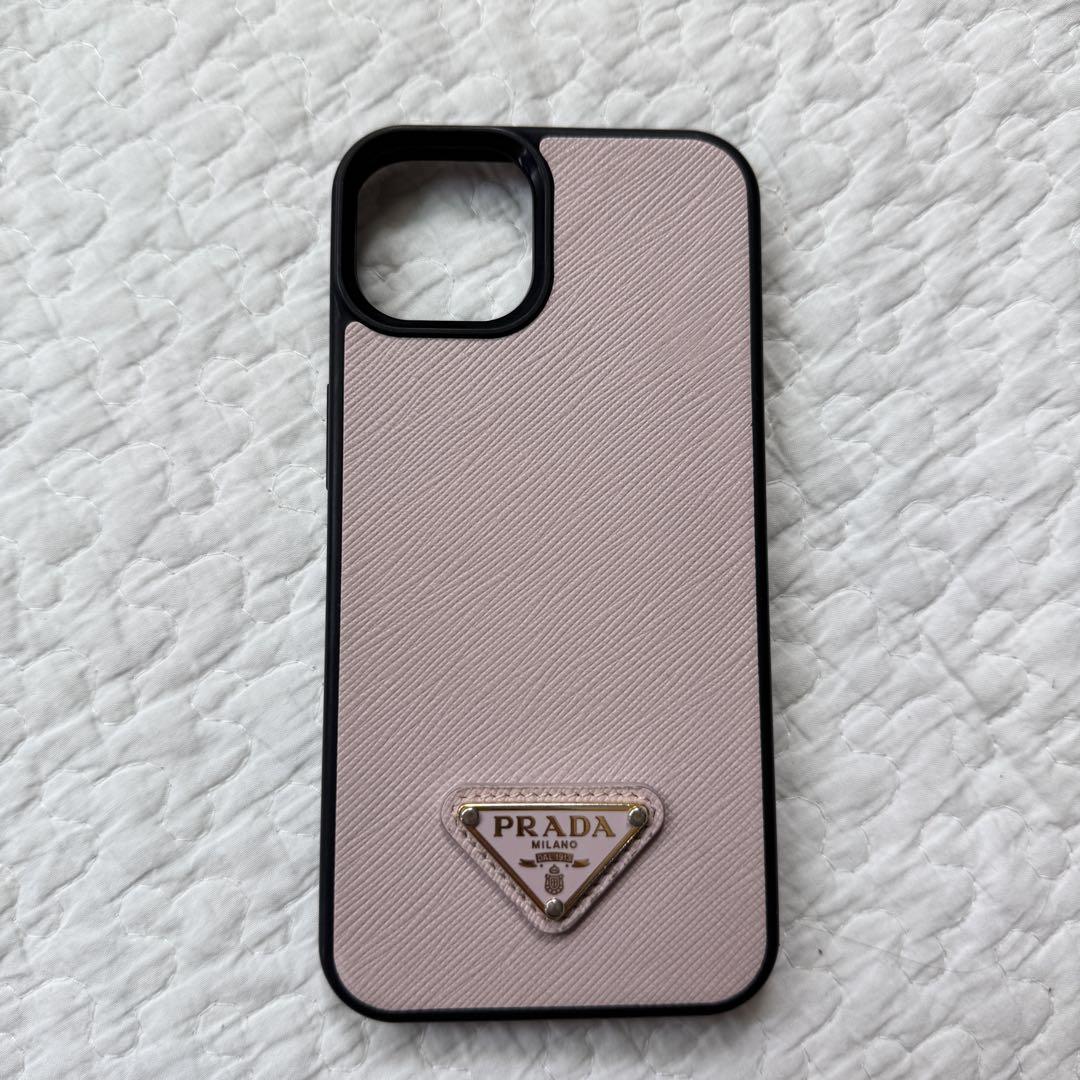 極美品✨プラダ サフィアーノ iPhone13/12 ケース ピンク