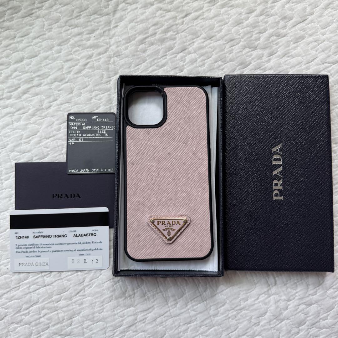 極美品✨プラダ サフィアーノ iPhone13/12 ケース ピンク