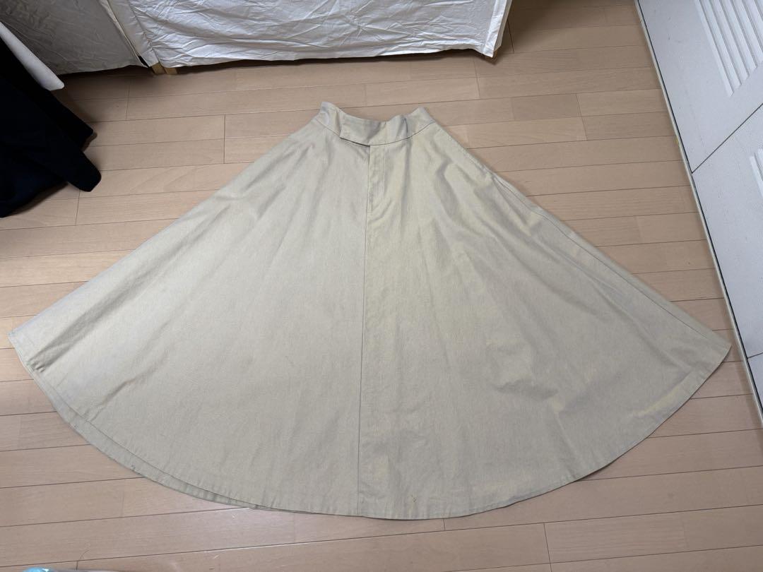 clane ベージュ コットン混紡 フレアスカート 5,040円