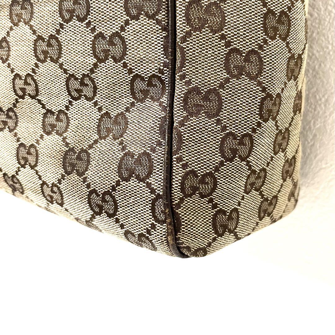 【美品】GUCCI グッチ トートバッグGG柄シェリーライン キャンバス レザー