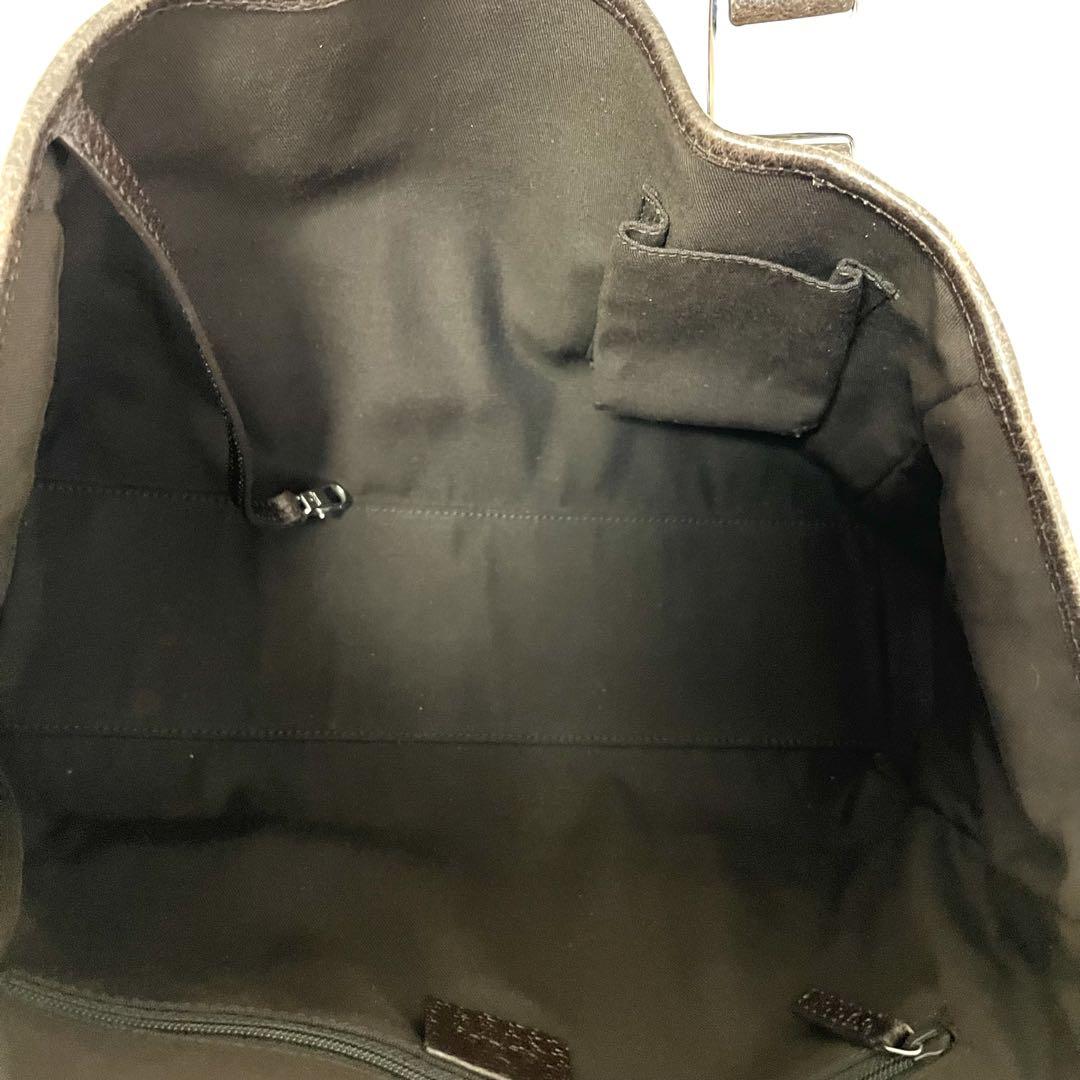 【美品】GUCCI グッチ トートバッグGG柄シェリーライン キャンバス レザー